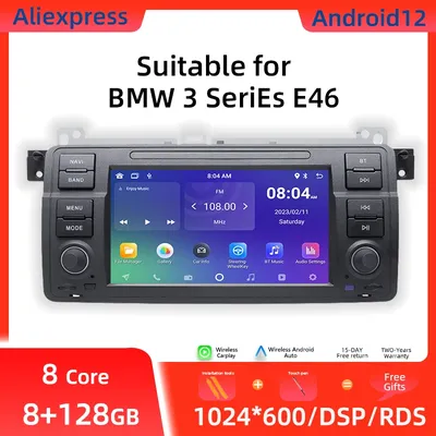 Autoradio Carplay sans fil Android 12 2 Din Stéréo Limitation GPS Unité Sauna BMW E46 M3 Rover