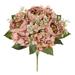 Set of 2 Brown Cafe Artificial Mixed Peony Hydrangea Blossom Flower Stem Bush Bouquet 17in - 17" L x 11" W x 11" DP