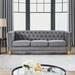 Velvet Sofa for Living Room,Buttons Tufted Square Arm Couch, Modern Couch Upholstered Button and Metal Legs, Sofa Couch