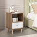 Nightstands Set of 2 Wood Sofa Side Table with Pull-Out Storage Drawer and Open Shelf, Bedside Tables Organizer