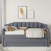 Green Twin Size Upholstered Daybed with Trundle and 3 Storage Drawers