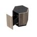 Garden Retro with Drawer Living Room Corner Table Bedroom Bedside Table, Textured Black and Warm Oak