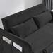 Convertible Sofa Bed with 2 Detachable Arm Pockets, Loveseat Sofa with Pull Out Bed, 2 Pillows and Adjustable Backrest