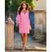 Boston Proper - Begonia Pink - Eyelet Tiered Sleeve Tunic Dress - Small