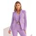 Boston Proper - Sheer Lilac Purple - Modern Double-Breasted Blazer - 4