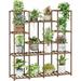 Plant Stand Indoor Plant Shelf Outdoor Wood Tiered Plant Rack - A-Square