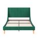 Platform Bed with Upholstered Headboard and Slat Support Heavy Duty Mattress Foundation