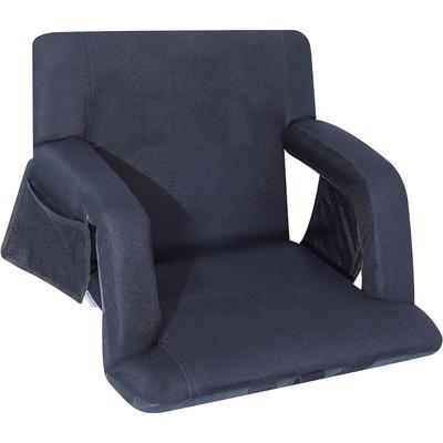 Stadium Seats, 5 Reclining Positions Bleacher Chairs with Padded Armrests, Side Pockets, Waterproof Thick Cushion