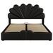 Queen Size Upholstered Petal Shaped Platform Bed with Hydraulic Storage System, PU Storage Bed with metal balls