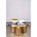 Statements by J Balmain 40 in L Round Glass Top Modern Coffee Table, Accent Table, Living Room Table, Small Table