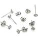 100pcs 316 Grade Surgical Stainless Steel Hypoallergenic Stud Earring Posts 6mm Pearl Cup Glue On Post with Earnut Safety Backings SEF6-6