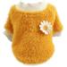 Dog Sweaters for Small Dogs Girl Daisy Style Plush Round Neck Flowers Sweater Dog T Shirts with Sleeves Clothes Warmer Cat Clothes for Boys Sweaters for Dogs Large Girl Dogs Sweaters for Big Dogs