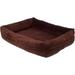 Pet Bed For Dogs And Cats - Soft Cozy Corduroy Pet Bed Egg Crate Orthopedic Foam Dog Bed Removable Machine Washable Cover (25â€� X 21 X 8 Brown)