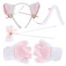 Cat Costume Cat Lolita Cat Ear Clips Cat Ears Headband Tail Paw Bow Tie Set for 5 Pack White