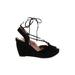 L'Amour Des Pieds Wedges: Black Print Shoes - Women's Size 8 - Peep Toe