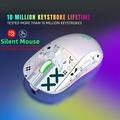 FAIOROI Wireless Mouse for Laptop 2.4GHz Bluetooth Wireless Mouse Gaming Mouse 3 Mode RGB Backlight Wireless Optical USB Gaming Mouse 3600DPI Rechargeable Mute Mice White