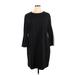The Limited Casual Dress - Shift High Neck 3/4 sleeves: Black Print Dresses - New - Women's Size 1X