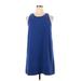 Leith Casual Dress - Mini Crew Neck Sleeveless: Blue Print Dresses - Women's Size X-Large