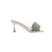 Sandals: Slide Stilleto Cocktail Party Silver Shoes - Women's Size 6 - Open Toe