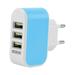 BESTONZON Universal Three USB Ports Outlet Wall Charger AC Power Adapter 3.1A Fast Charge Plug With LED Light For iPhone 7/ 6s/ Tablets/ Galaxy S8/ LG/ Nexus/ HTC/ OnePlus And More With EU Plug (Blue)