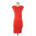 Athleta Casual Dress - Bodycon Crew Neck Short sleeves: Red Print Dresses - Women's Size X-Small Tall