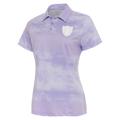 Women's Antigua Heather Purple Las Vegas Raiders White Logo Render Polo