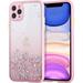 Glitter Sequin Gradient Case for iPhone 11 Pro Max 6.5 inch Bling Glitter Design Transparent Shockproof Clear Pattern Silicone Gel Back Cover Protective Case - Pink
