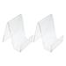 Goilinor Book Display Stand 2pcs Book Display Stand Desktop Book Holder Transparent Acrylic Book Shelf Vertical Book Textbook Display Stand (Transparent Color)