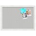 MYXIO 19x13 Inch Cork Bulletin Board. This Decorative Framed Pin Board Comes with Beige Circles Design and a White Frame Frame. Ideal for Home Office Decor or Message Board (MYXIO-491)