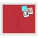 MYXIO 16x14 Inch Cork Bulletin Board. This Decorative Framed Pin Board Comes with Red Circles Design and a White Frame Frame. Ideal for Home Office Decor or Message Board (MYXIO-500)