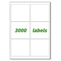 MYXIO 6 UP Labels 4 x 3-1/3 Shipping Address Labels for Laser Inkjet Printer Self Adhesive Blank Mailing Labels (500 Sheet=3000 Labels)