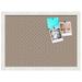 MYXIO 21x15 Inch Cork Bulletin Board. This Decorative Framed Pin Board Comes with Brown Circles Design and a White Frame Frame. Ideal for Home Office Decor or Message Board (MYXIO-492)