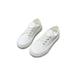 Woobling Women s Canvas Shoe Low Top Sneakers Slip On Tennis Shoes Ladies Casual Fashion Walking Lace Up Lightweight White 6