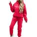 skpabo Tracksuit Women Warehouse Clearance Valentine s Day Ladies Casual 2 Piece Outfit Heart Print Tracksuit Sets Long Sleeve Lounge Wear Sets Loose Hoodies and Trousers Co Ord Sets