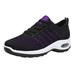 WILLBEST Tennis Shoes Womens Walking Black Nice Design Women Ladies Breathable Mesh Air Cushion Mesh Casual Lightweight Soft Bottom Lace Up Running Shoes