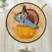 GZHJMY Happy Thanksgiving Anti Fatigue Round Area Rug Funny Pumpkin Turkey Non Slip Absorbent Comfort Round Rug Floor Carpet Yoga Mat for Entryway Living Room Bedroom Sofa Home Decor (3 in Diameter)