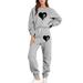 skpabo Tracksuit Women Warehouse Clearance Valentine s Day Two Piece Outfit Co ord Set Heart Printed Crew Neck Jumper and Joggers Bottoms Sweat Suit Lounge Wear Sports Gym Set