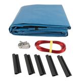 SET SunSolar Energy Technologies- Super Duty series Above Ground Solid Pool Cover for 21x41 Ft Oval Swimming Pool - Winter Pool Cover with Sturdy Cable and Winch 15-Yr warranty. Cover Clips Included.