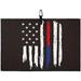 Golf Towel Microfiber Waffle Pattern Towel with Carabiner Clip USA Flag Flag Day Blue Red White Thin Golf Towels for Man Woman Club Cleaner for Golf Bags Stars Patriotic Black Back Golf A