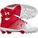 Under Armour Baby Boys Leadoff Low Jr Rubber Molded Baseball Cleat Shoe Red/White/White