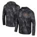 Men's Colosseum Black Texas Longhorns Palms Printed Lightweight Quarter-Zip Hooded Top