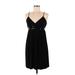 Star Vixen Casual Dress - Mini Plunge Sleeveless: Black Print Dresses - Women's Size Medium