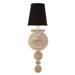 Peyton 1-Light Wood Sconce with Shade - White with Scalloped Wicker Ocean Shade - Ballard Designs - Ballard Designs