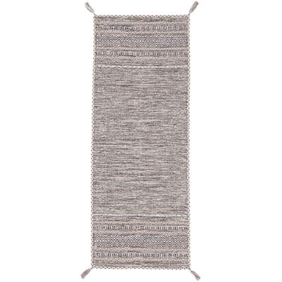Läufer CARPETFINE "Kelim Azizi", beige, B:80cm H:5mm L:500cm, Baumwolle, Teppiche, Fransenteppich, Baumwolle, Wendeteppich mit Fransen, Wohnzimmer Image