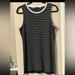 Athleta Tops | Athleta Womens Black White Striped Knit Sleeveless Tank Shirt Top Sz M Stretch | Color: Black/White | Size: M