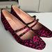 J. Crew Shoes | J Crew New Pink Animal Print Mary Janes Sz 9 | Color: Black/Pink | Size: 9