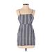 Forever 21 Casual Dress - Mini Square Sleeveless: Blue Print Dresses - Women's Size Small