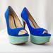 Nine West Shoes | New Nine West Boutique9 Open Toe Platform Sandals | Color: Blue/Green | Size: 7m