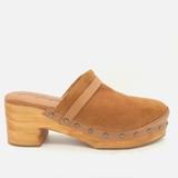 Free People Shoes | Free People Calabasas Platform Brown Suede Clog Women’s Size 40- Size 9 | Color: Tan | Size: 9