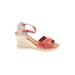 Maypol Wedges: Red Solid Shoes - Women's Size 41 - Open Toe